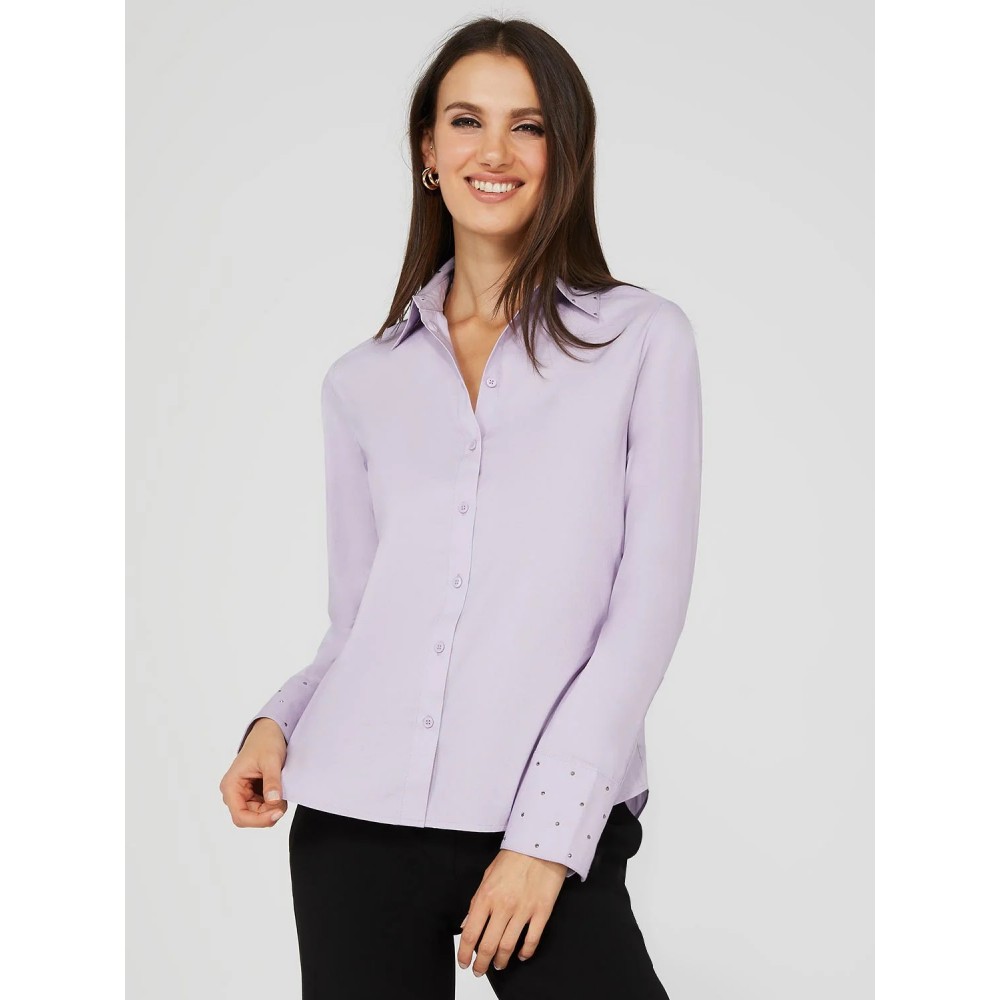 Button-Front Blouse With Stud Details