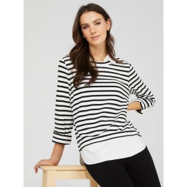 2-Fer Striped Long Sleeve Top