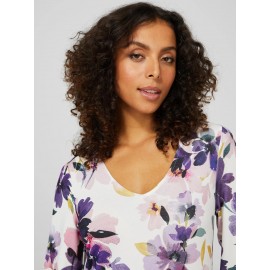 Floral Long Balloon Sleeve Top