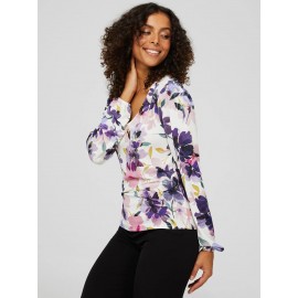 Floral Long Balloon Sleeve Top