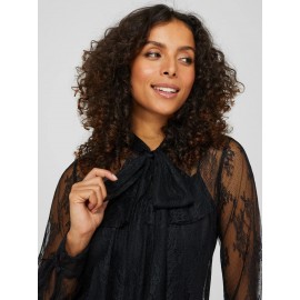 Floral Lace Bow Blouse With Cami