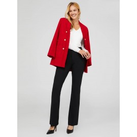 Long Open Boucle Blazer With Fringe Lapels