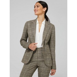 Plaid 2-Button Blazer
