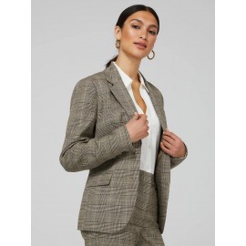 Plaid 2-Button Blazer