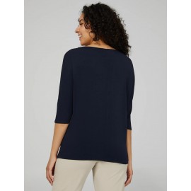 Cold Shoulder Top With Chain Neckline Detail