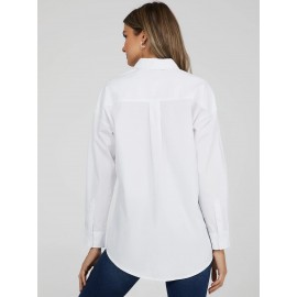 Oversized Long Sleeved Button Down Blouse