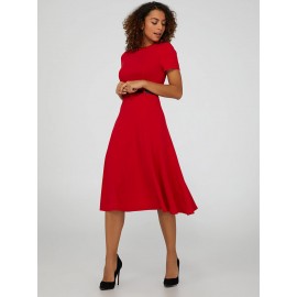 Short Sleeve Midi Dress With Belt
